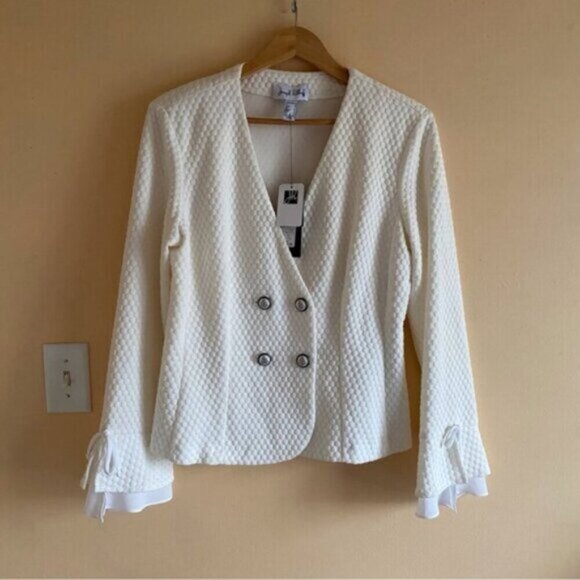 Joesph Ribkoff Blazer Jacket Woman 14 Textured Double Breasted Preppy 191473 - Picture 16 of 16